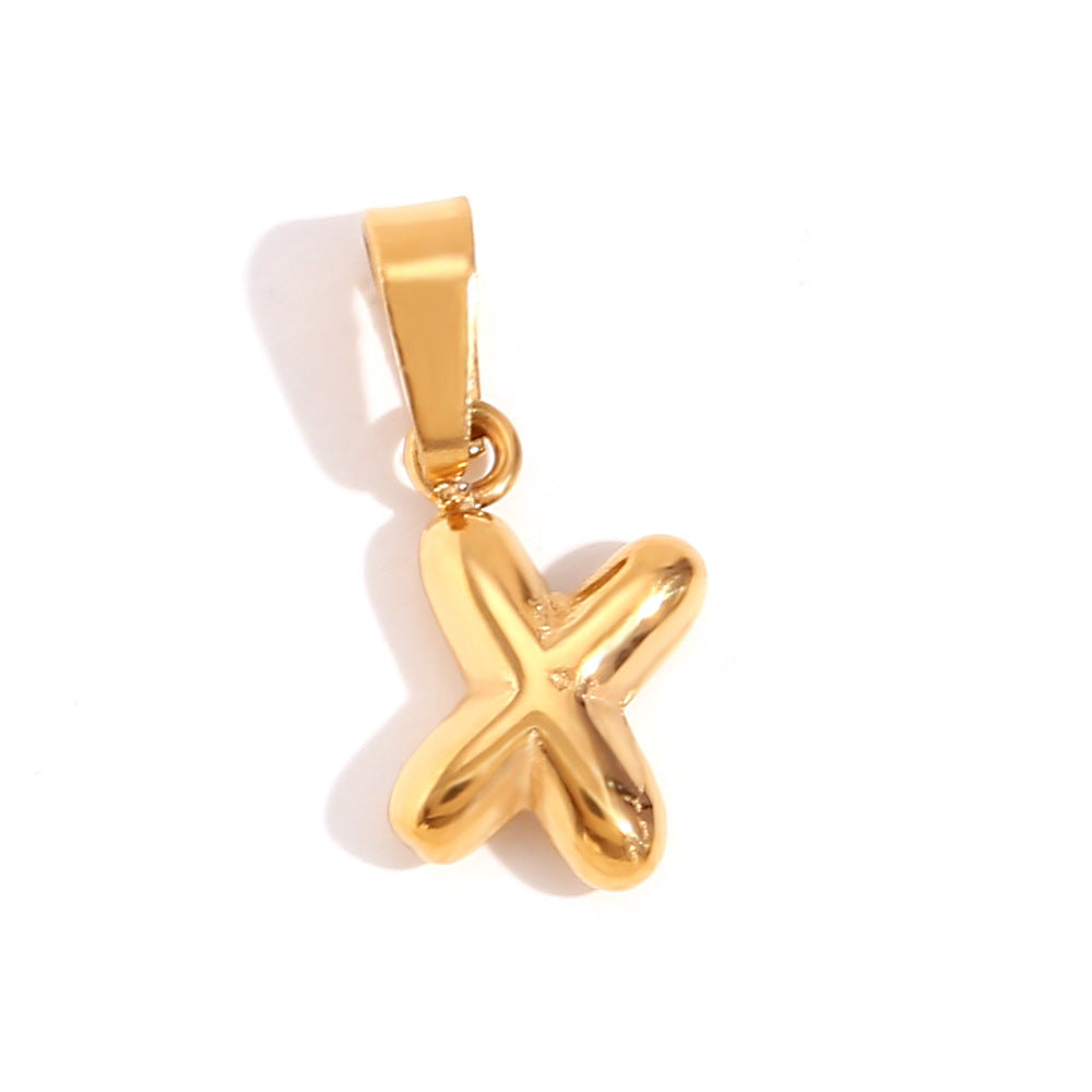Bubble English Stainless Steel Gold Plated Pendant