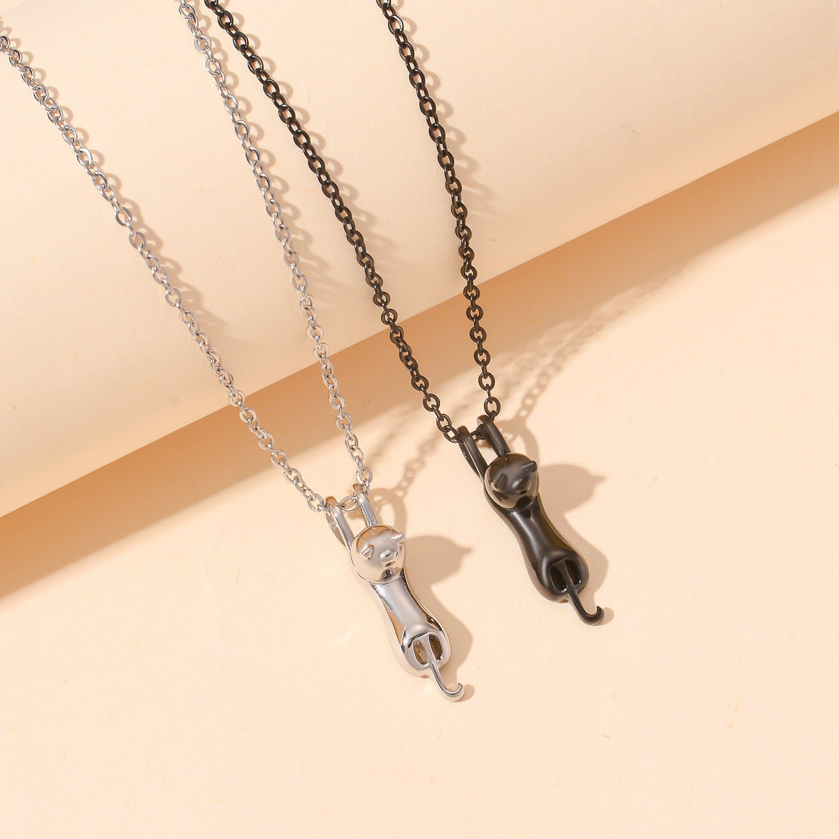 Kitten Perfume Bottle Stainless Steel Titanium Animal Memorial Cremains Design Necklaces