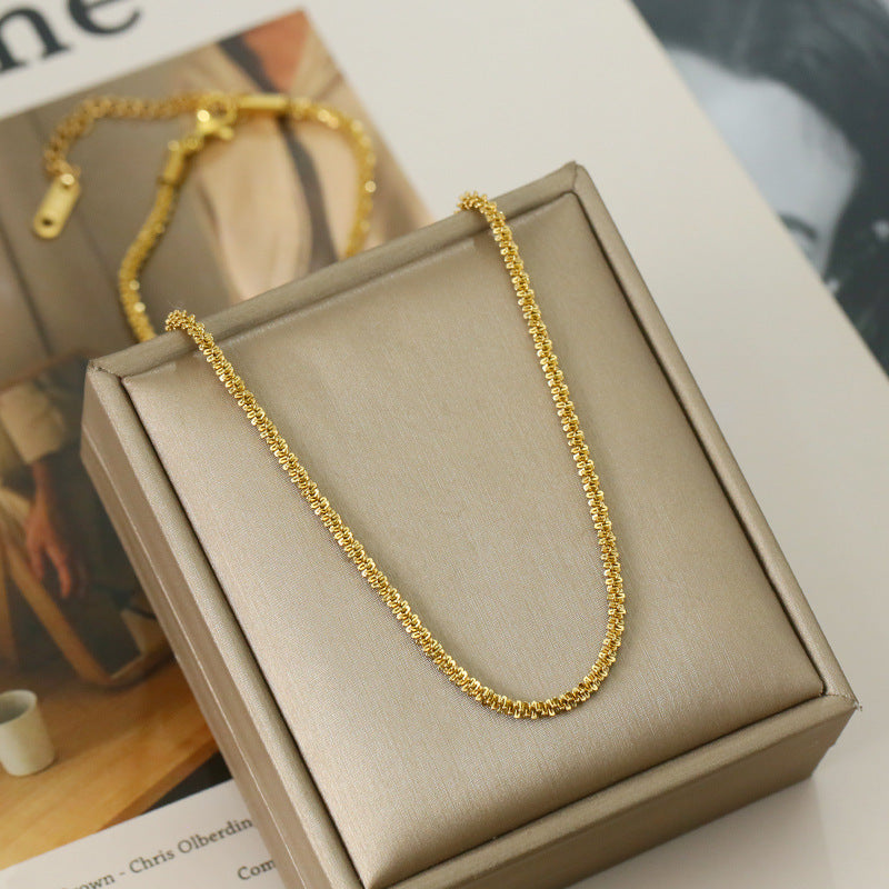 Shiny Starry Sparkling Titanium Steel Female Clavicle Necklace