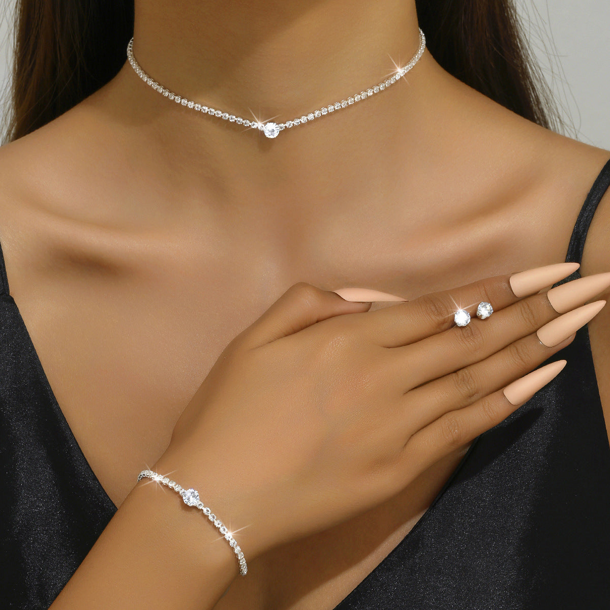 Light Luxury High Sense Crystal Zircon Simple Necklaces