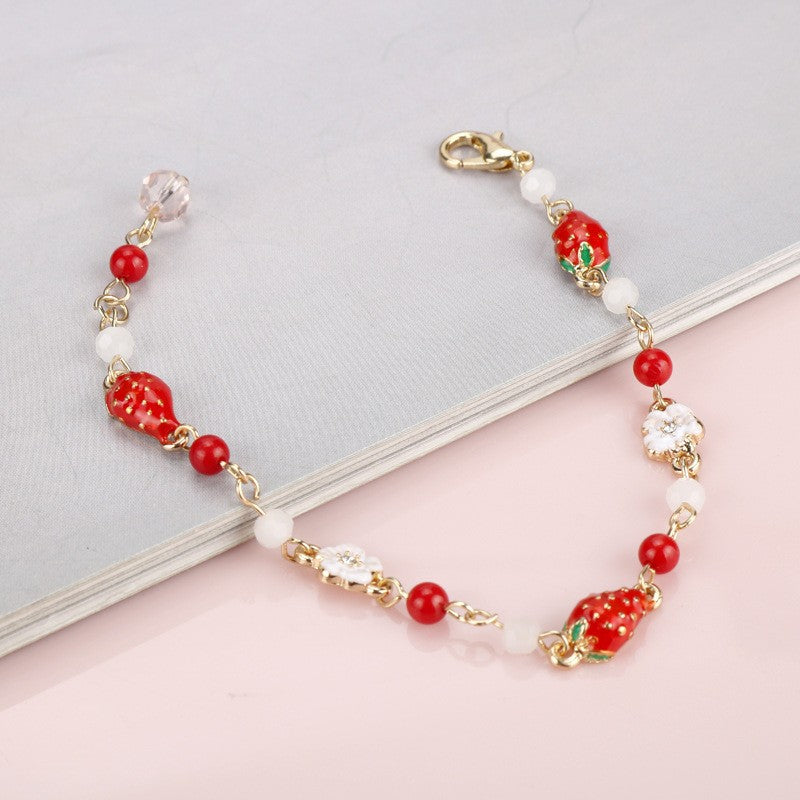 Strawberry Creative Fresh Exquisite Fruit Summer Ladies Fashion Decorative Bracelets