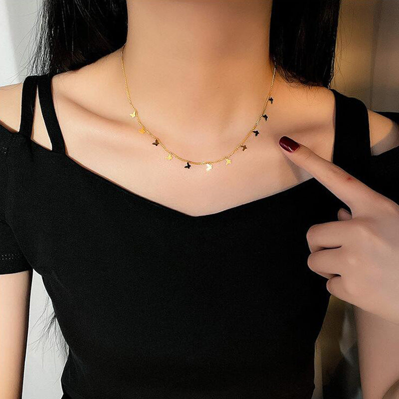 Design Clavicle Chain Trendy Summer Titanium Steel No Fading Light Necklace