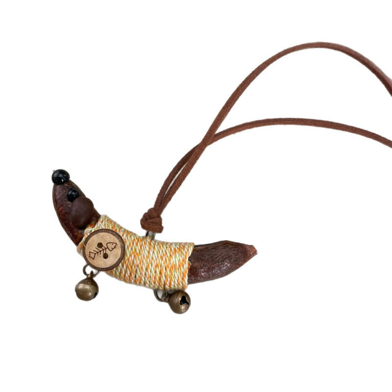 Pea Horn Sausage Dog Sweater Chain Fun Braid Rope Bell Pendants