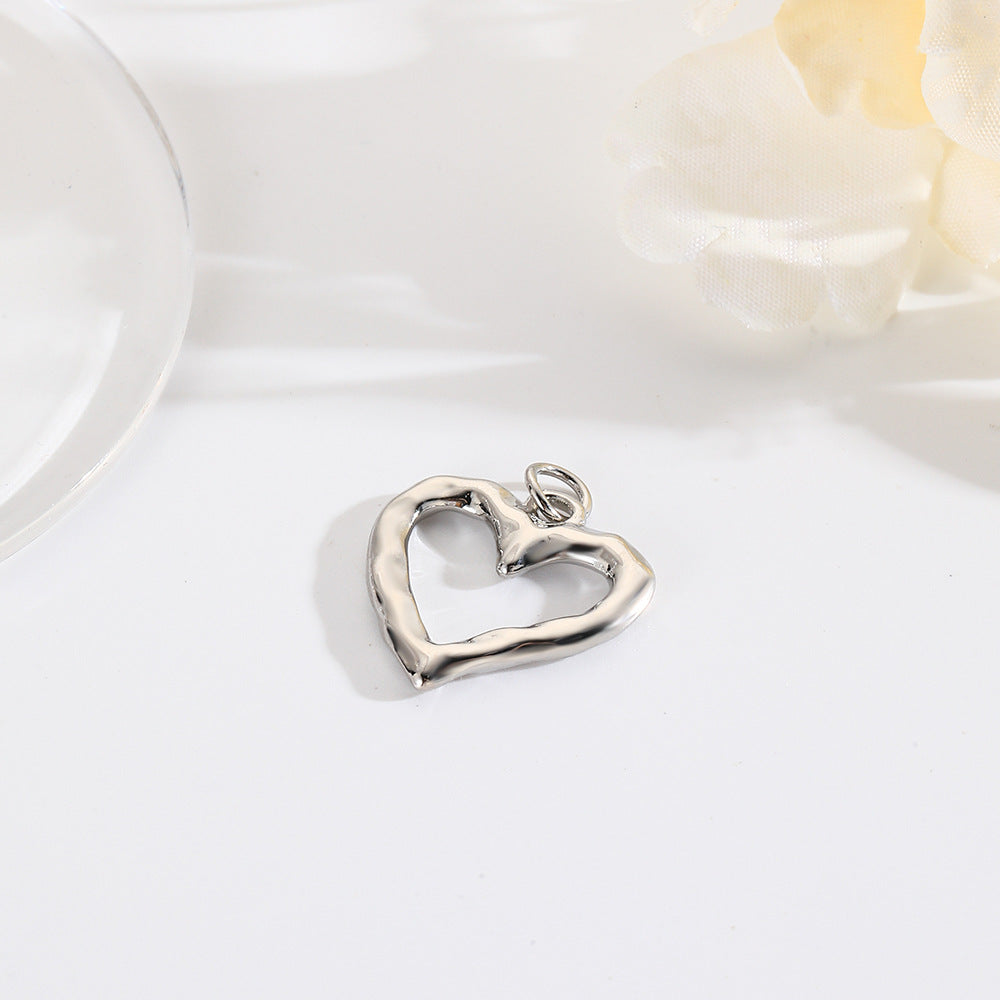 Copper Plating Vintage Style Concave Convex Peach Pendants