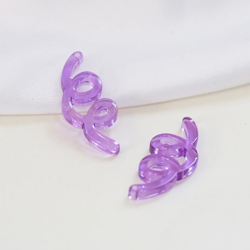 Illustration Line Tulip Flower Leaf Acrylic Handmade Earrings