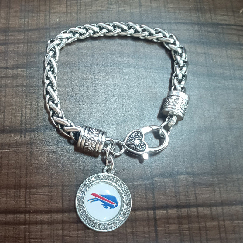 Small Round Jeweled Bill Team Vintage Antique Pendants