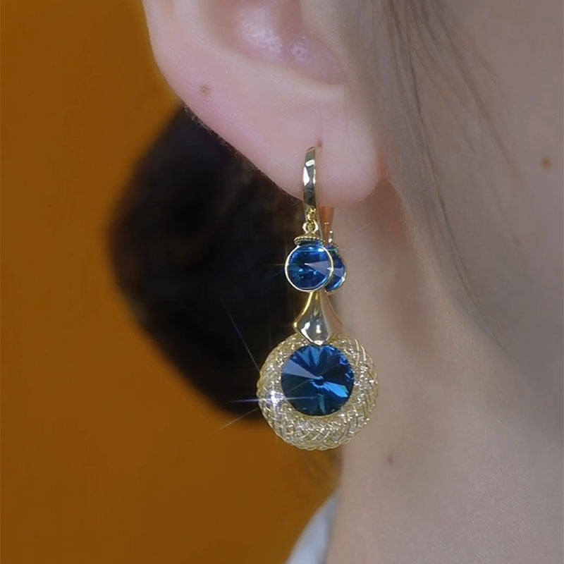 Crystal Water Drop Eardrops Refined Grace Ear Clip Advanced Light Stud Earrings
