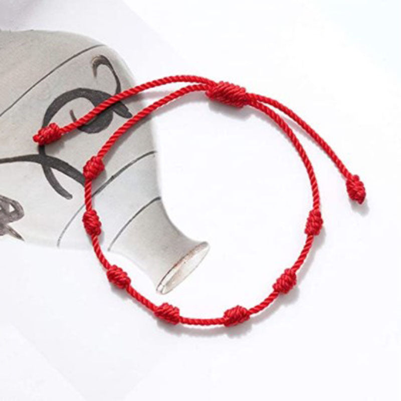 Hand-woven Seven Red Rope Hand Strap Bracelets
