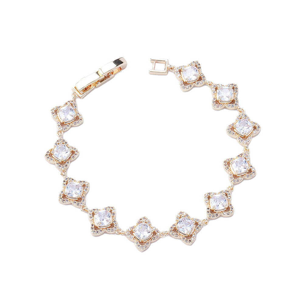 Clover Style Light Luxury Simple Diamond High Sense Jewelry Set