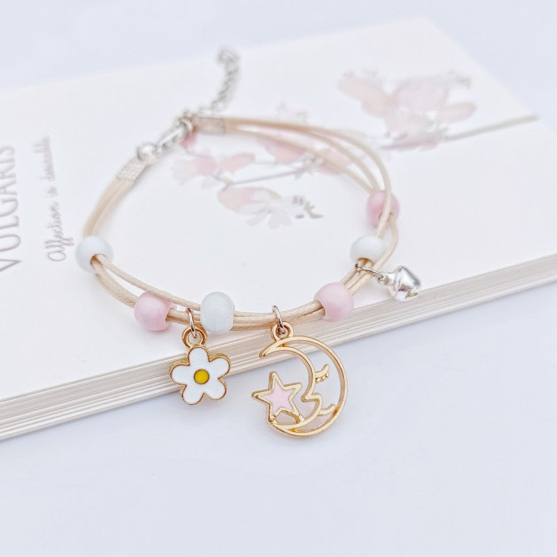 Children's Star Moon Woven Female Girlfriends Cute Couple Bracelet