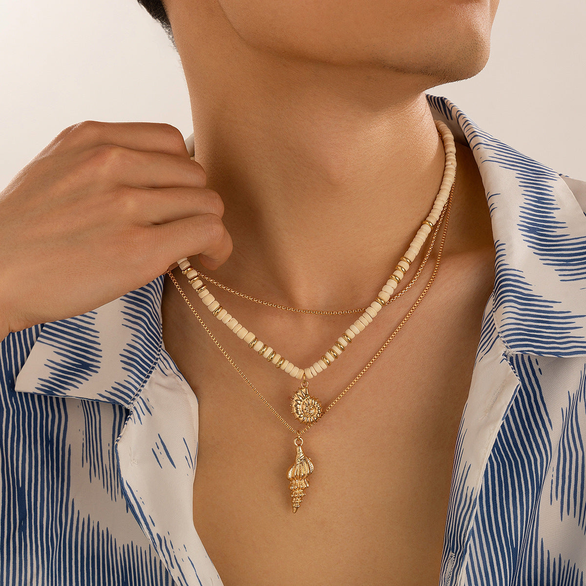 Women's Bohemian Bead String Beads Conch Seaside Pendants