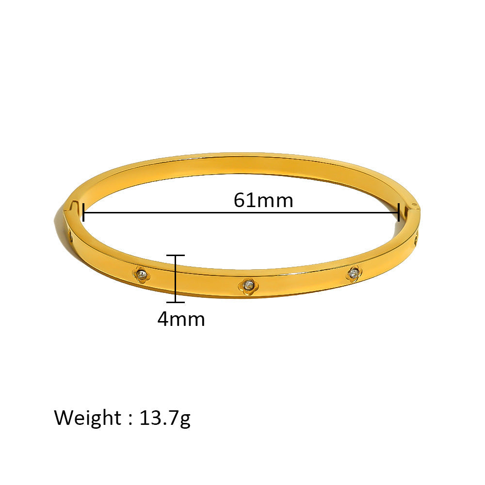 Women's Stainless Steel Electroplated Eight Awn Star Flower Geometric Bracelets