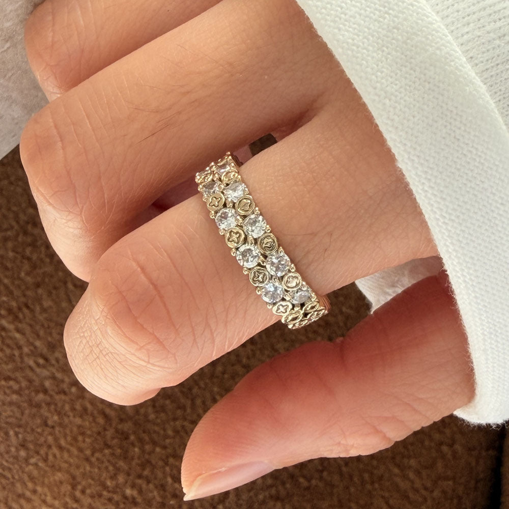 Special Interest Light Luxury Hollow Zircon Index Finger Female French Rings
