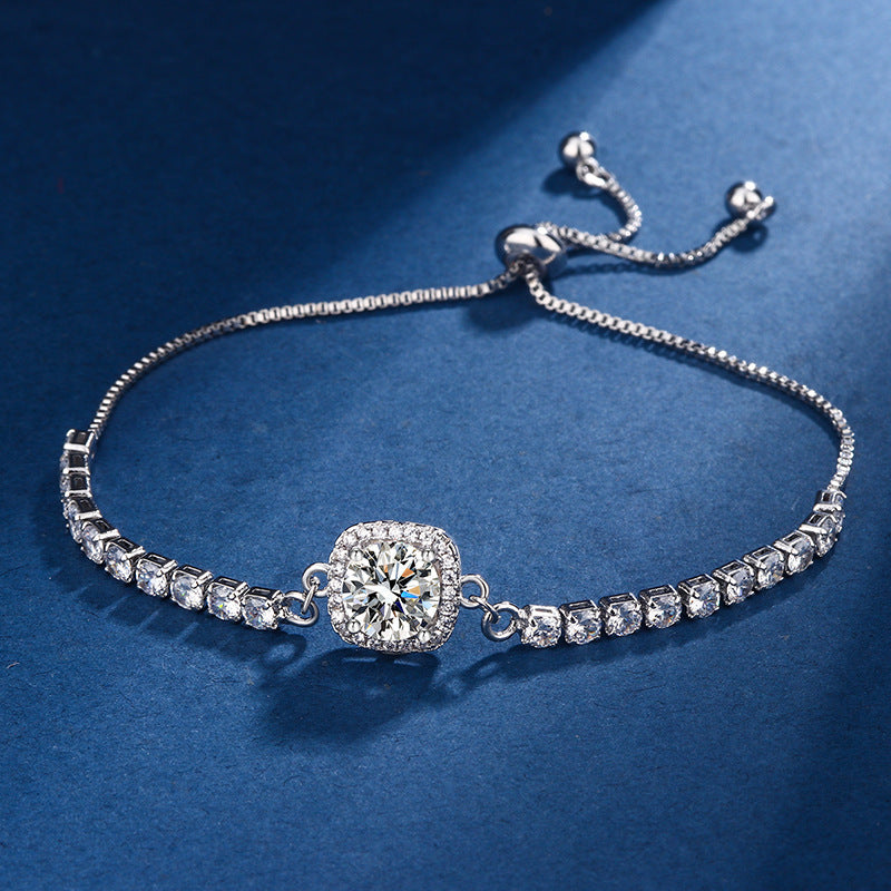 Bag Round Four-leaf Clover Adjustable Rhinestone Zircon Female Bracelet