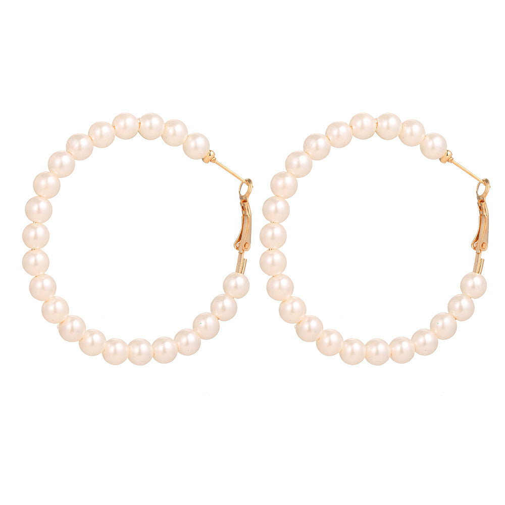 Charming Trendy Irregular Geometric Pearl Eardrop Earrings