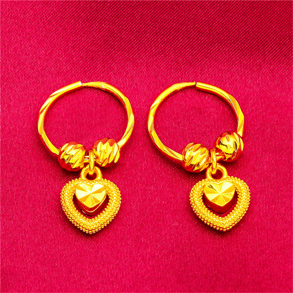 Women's Love Five-pointed Star Crown Water Drop Beads Live Earrings