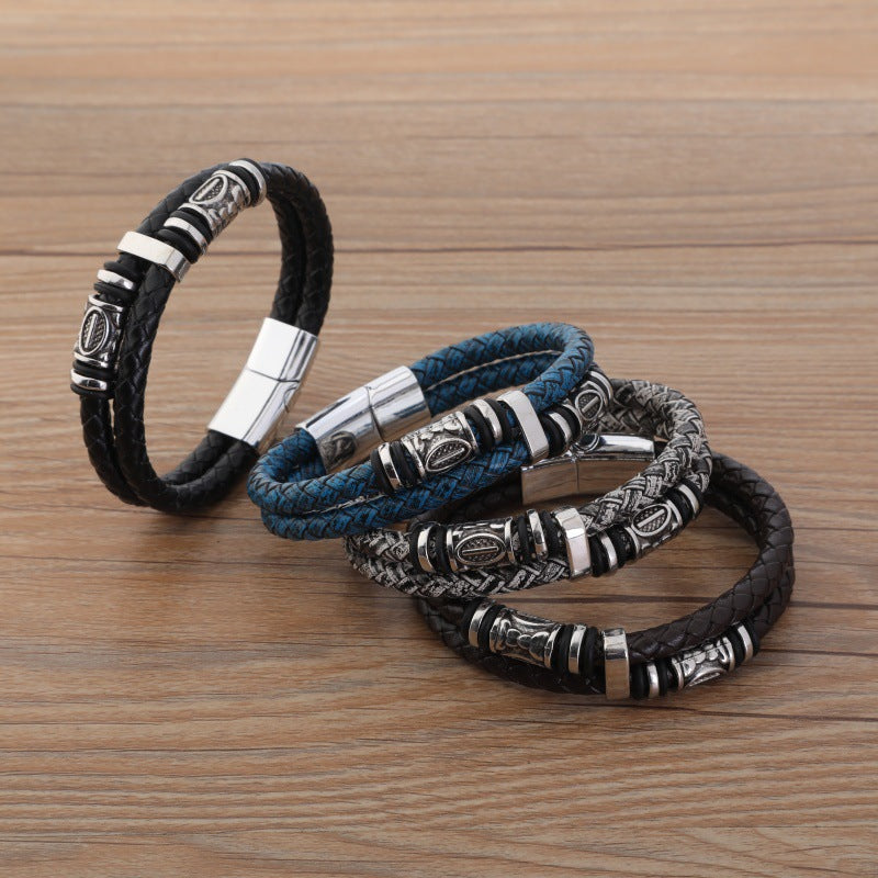 Men's Pattern Personalized Fashion String Beads Magnetic Bracelets