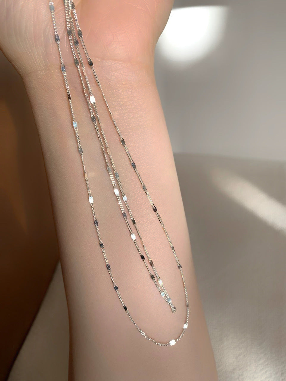 Body Titanium Steel No Fading Sequins Pure Female Choker Light Necklace