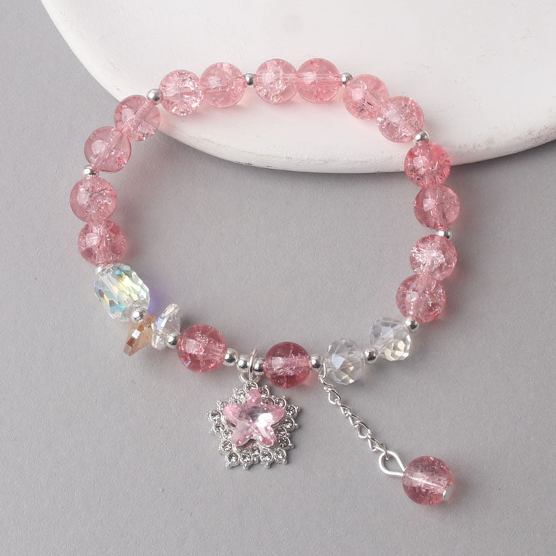 Cracked Cystal Five-pointed Star Female Minority Girlfriends Glaze Crystal Bracelets