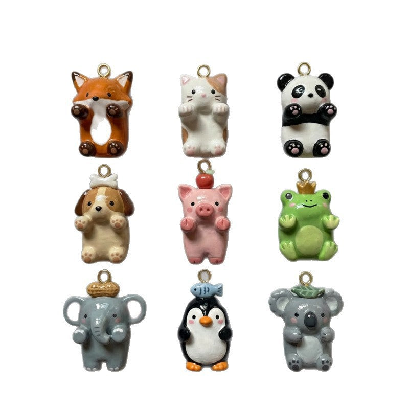 Simple Cartoon Small Animal Series Fox Kitten Frog Pendants