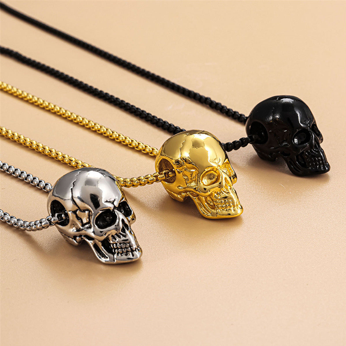 Men's Stainless Steel Skull Punk Simplicity Ornaments Necklaces