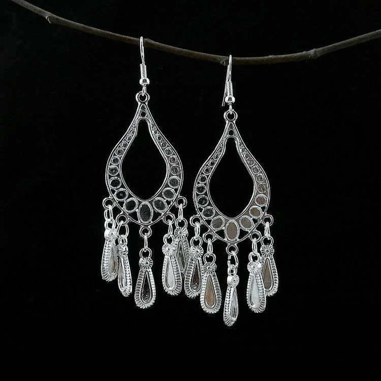 Women's Tibetan Sier Miao Eardrops Classical Ethnic Style Earrings