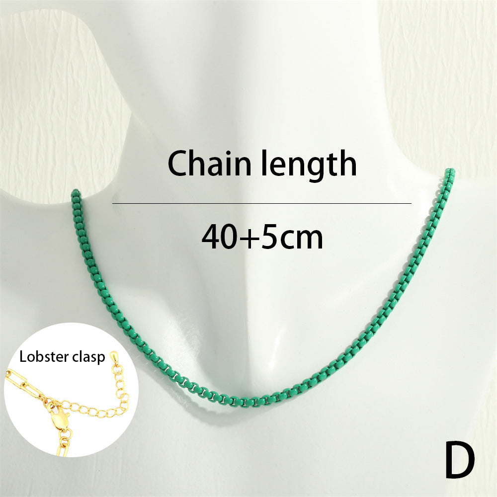 Fashionable Paint Box Chain Summer Bohemian Jewelry Set