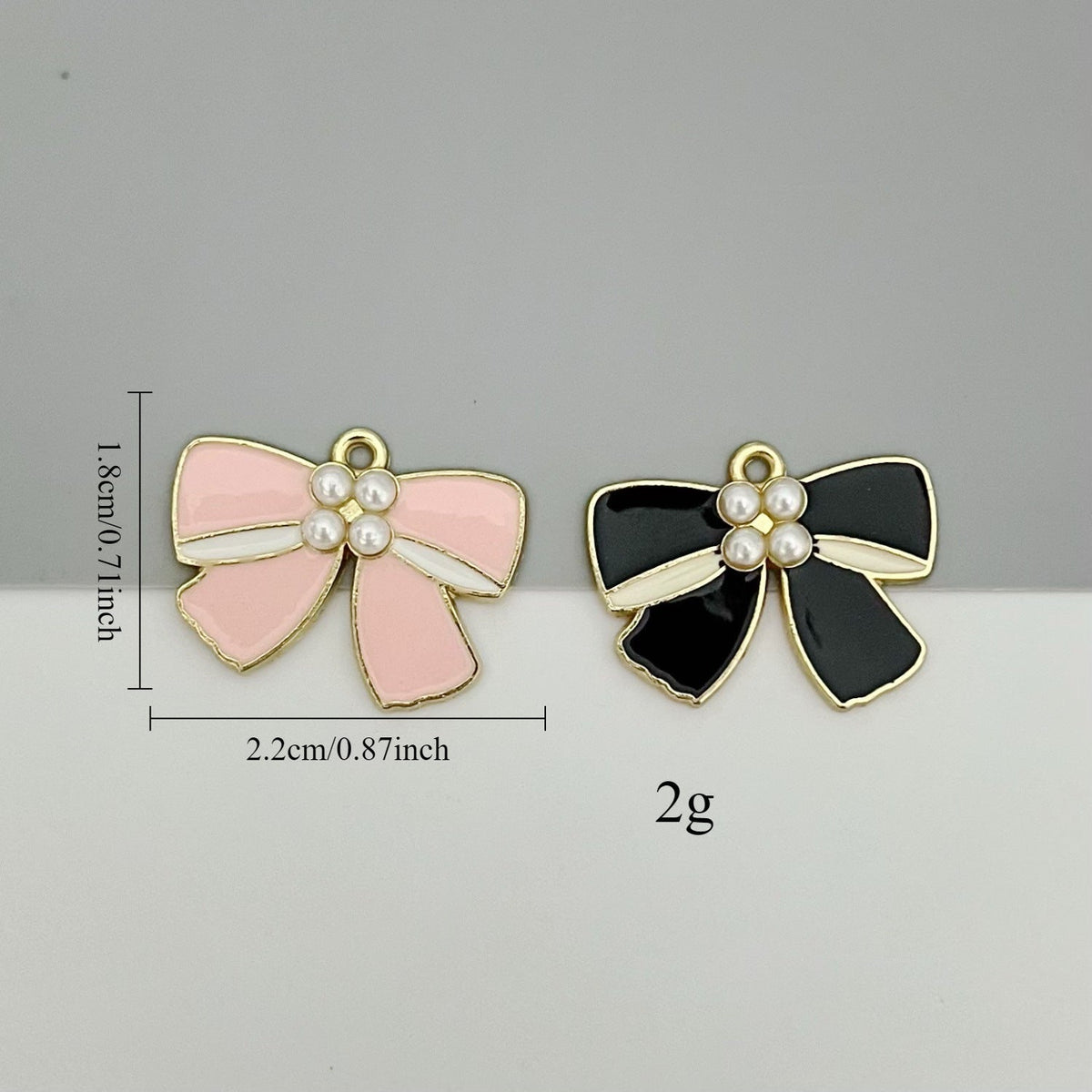 Style Oil Dripping Alloy Bow Handmade Hair Cute Pendants