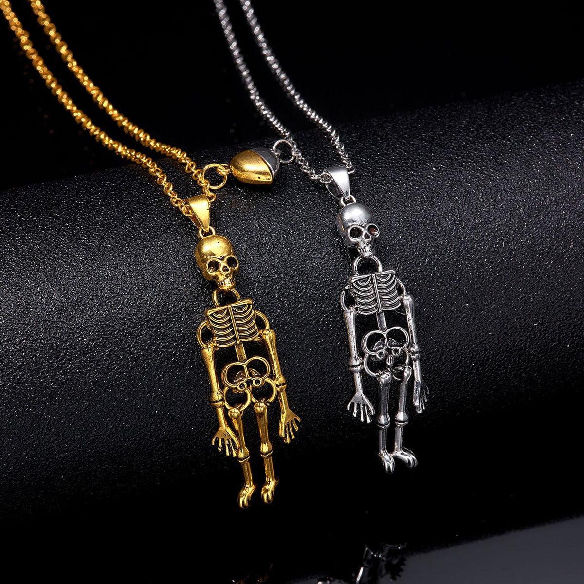 Love Heart Magnetic Hand Holding Bone Necklaces