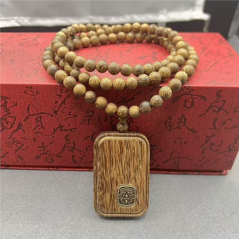 Women's & Men's Natural Nan Agilawood Round Beads Buddha Bracelet