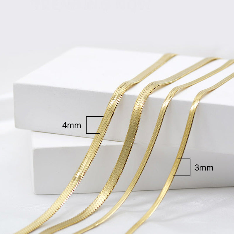 Women's Stainless Steel Thin Chain Blade Simple Necklace