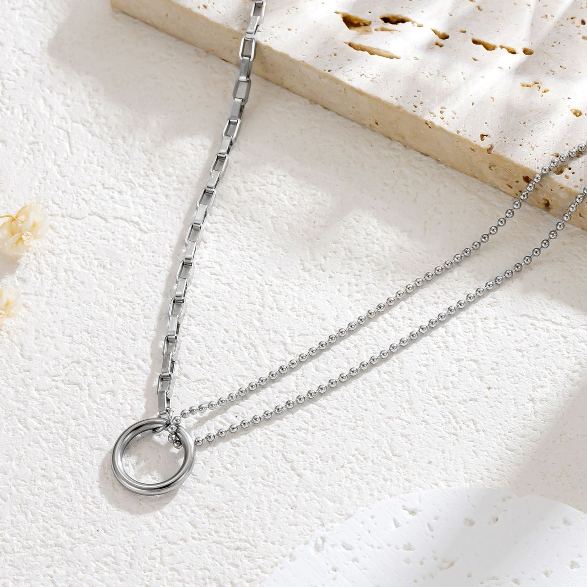 Circle Stitching Titanium Steel Female Asymmetric No Bracelets