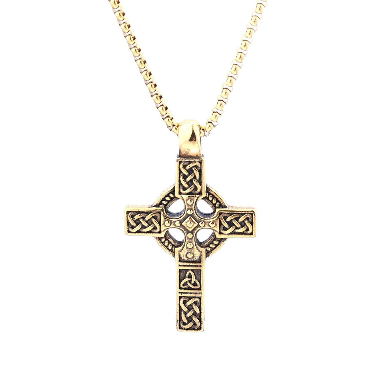 Men's Knot Titanium Steel Cross Personalized Hip Necklace