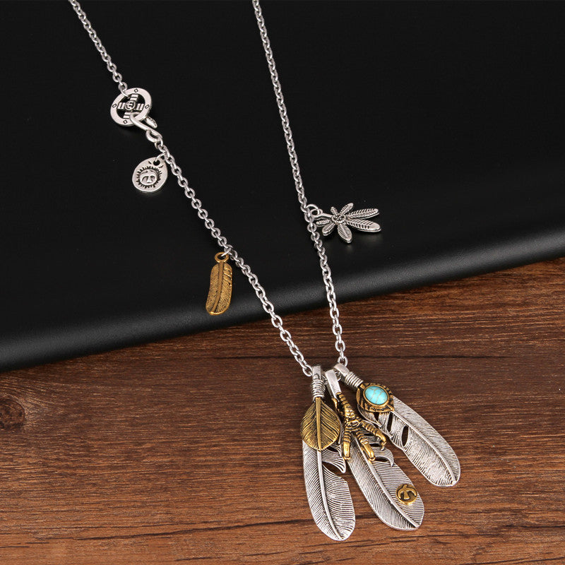 Women's & Men's Shawn Feather Sweater Chains Short Summer Clavicle Necklaces