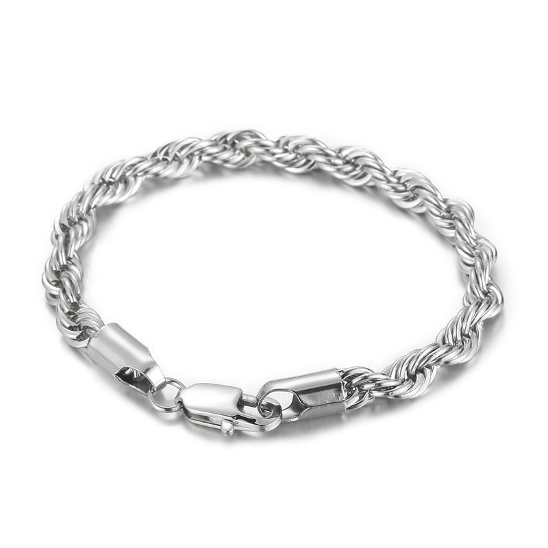 Men's Simple Buckle Hemp Flowers Chain Twisted String Fashion Bracelet