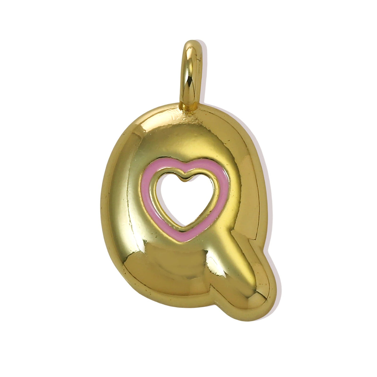 Xi English Letter Gold Simple Heart-shaped Pendant