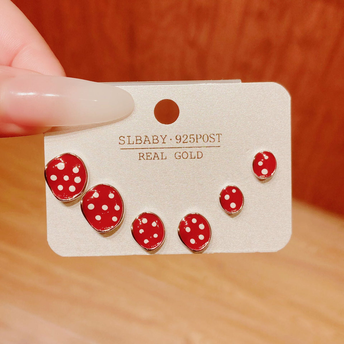 Horse Angola Red Female Cherry Camellia Stud Earrings