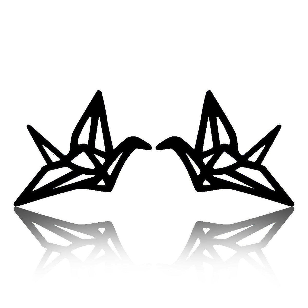 Hollow Bird National Style Small Exquisite Stainless Steel Animal Ear Stud Earrings