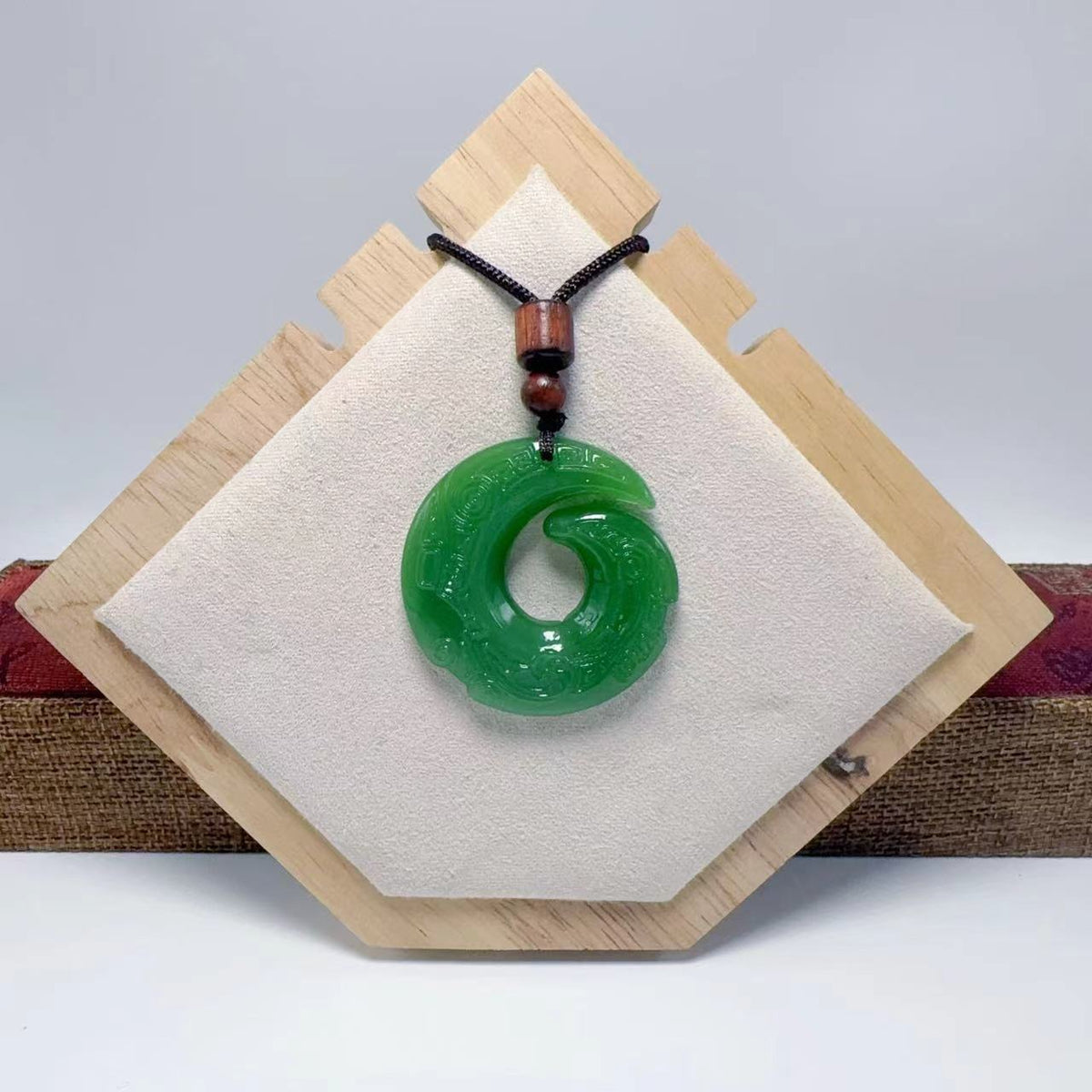 Women's & Men's Comes Ethnic Style Imitation Jade Peace Buckle Long Sweater Pendant