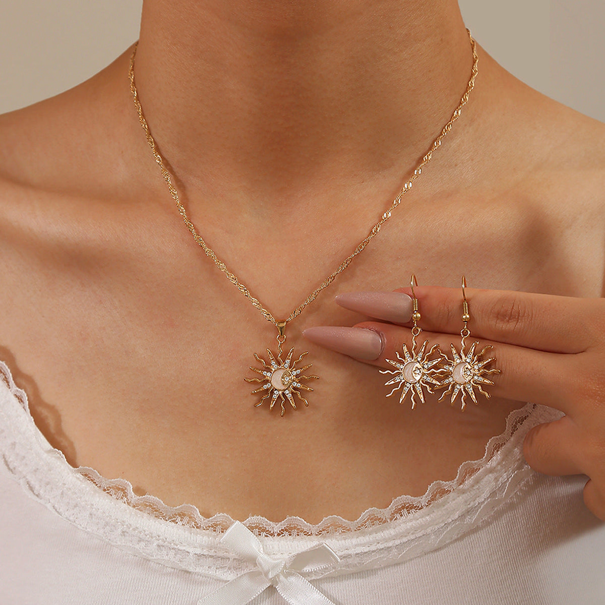 Women's Elegant Geometric Ear Fashion Chain Like Flat Jewelry Set