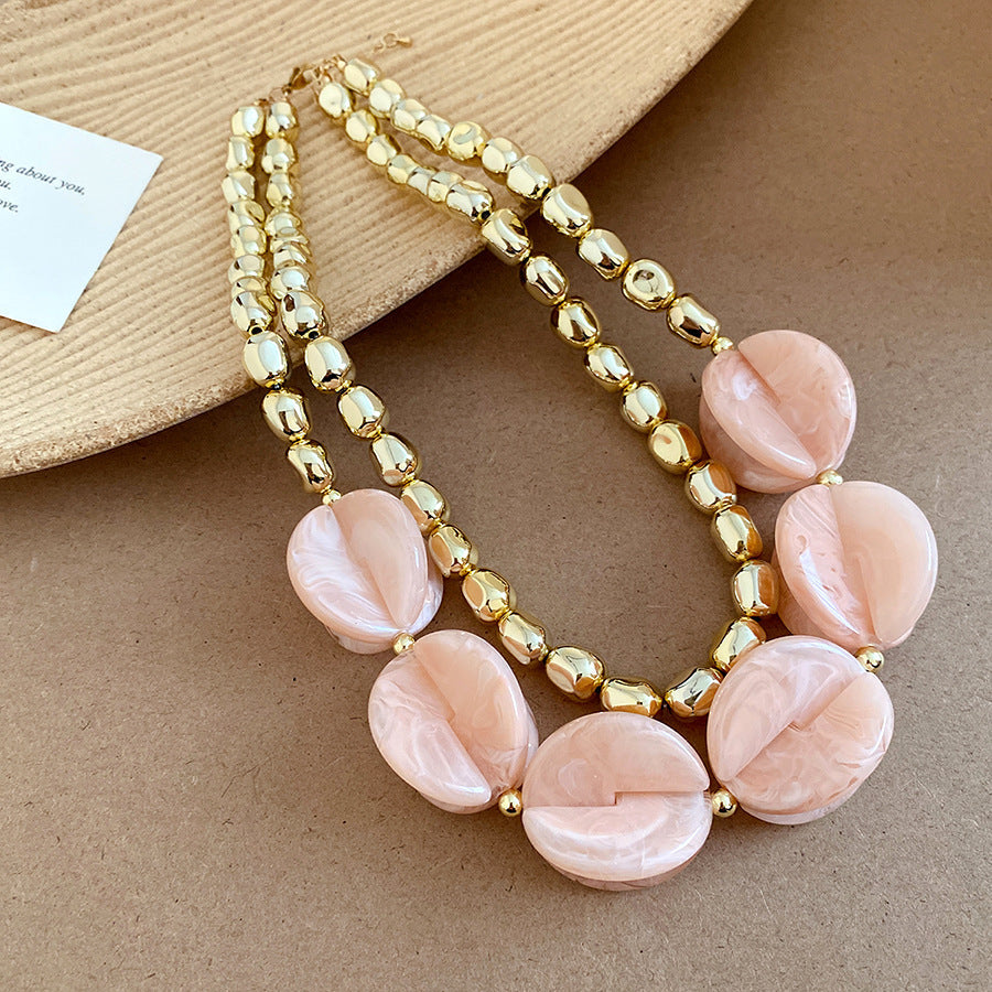 Acrylic Beaded Love Fashion Trend Clavicle Chain Vacation Jewelry Set