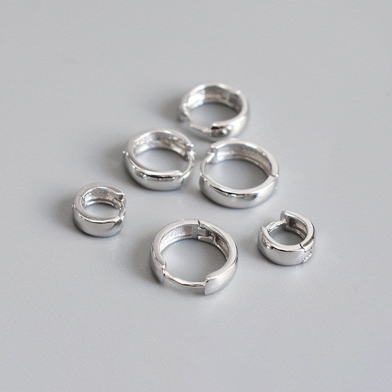 Women's & Men's Sier Sterling Circle Ear Clip Trendy Earrings