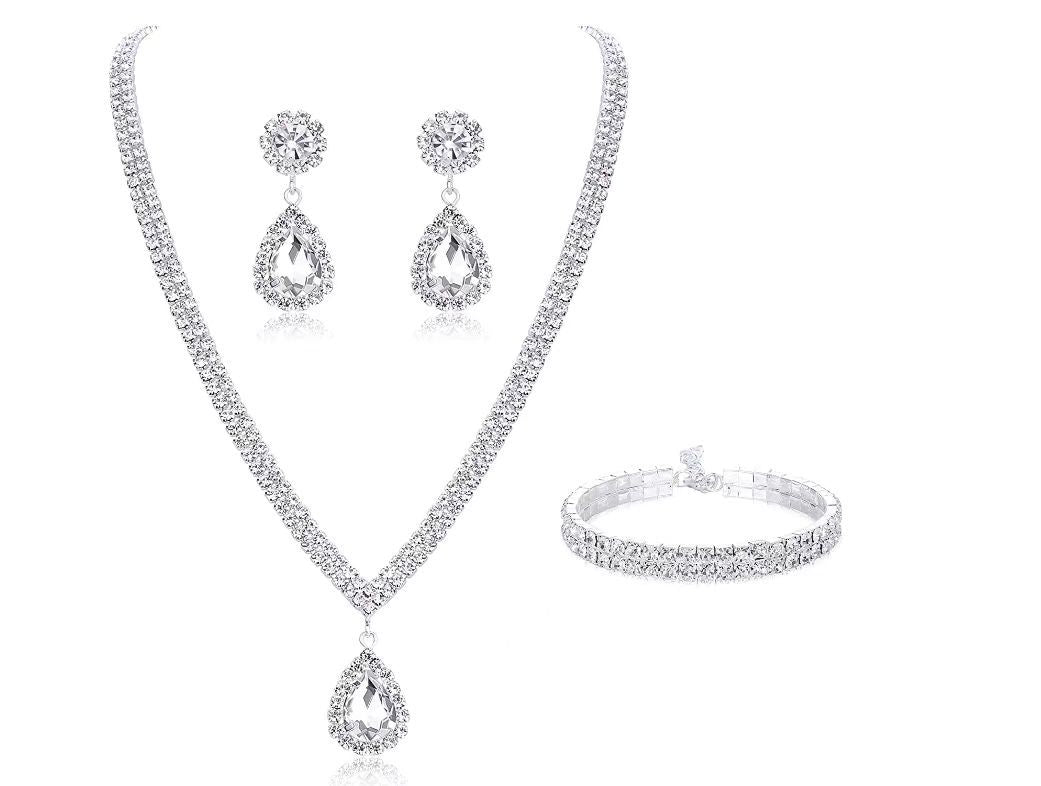 Bridal Water Drop Of Rhinestone Three-piece Bracelets