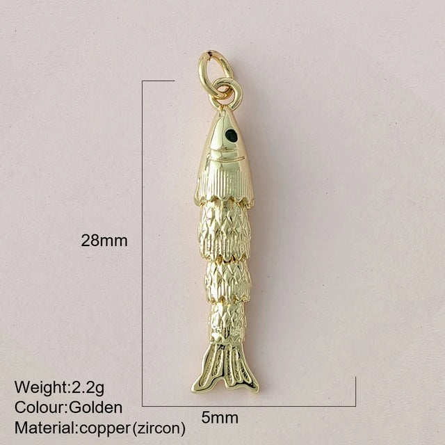 Color Enamel Fish Copper Drop Oil Pendant