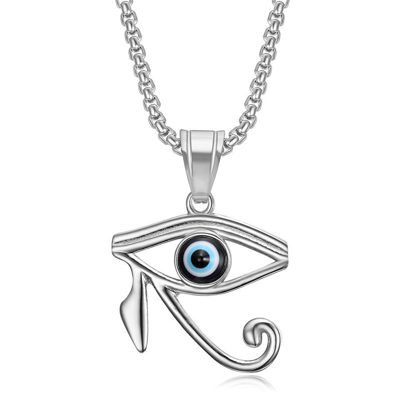 Horus Titanium Steel Gold Plated Turkey Blue Pendants