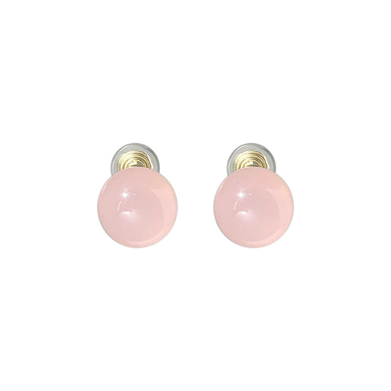 Women's Jelly Green Round Beads Resin Summer Earrings