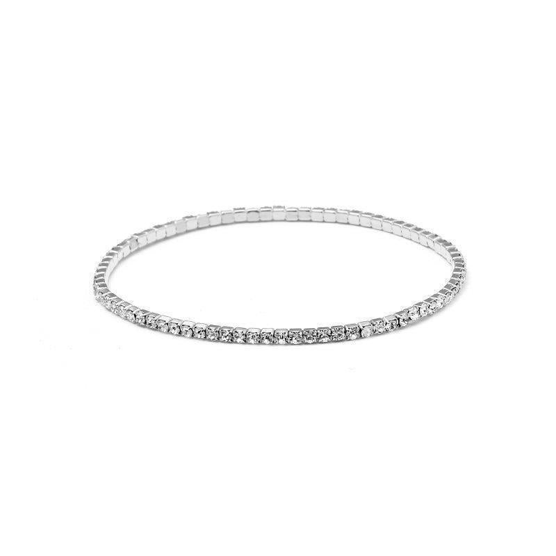 Rhinestone Stretch Bridal Korean Single Row Bracelet