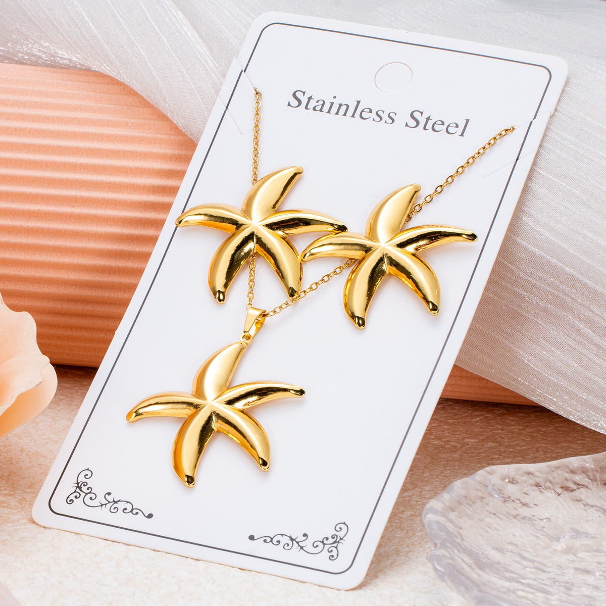 Series Stainless Steel Ear Light Luxury Jewelry Set