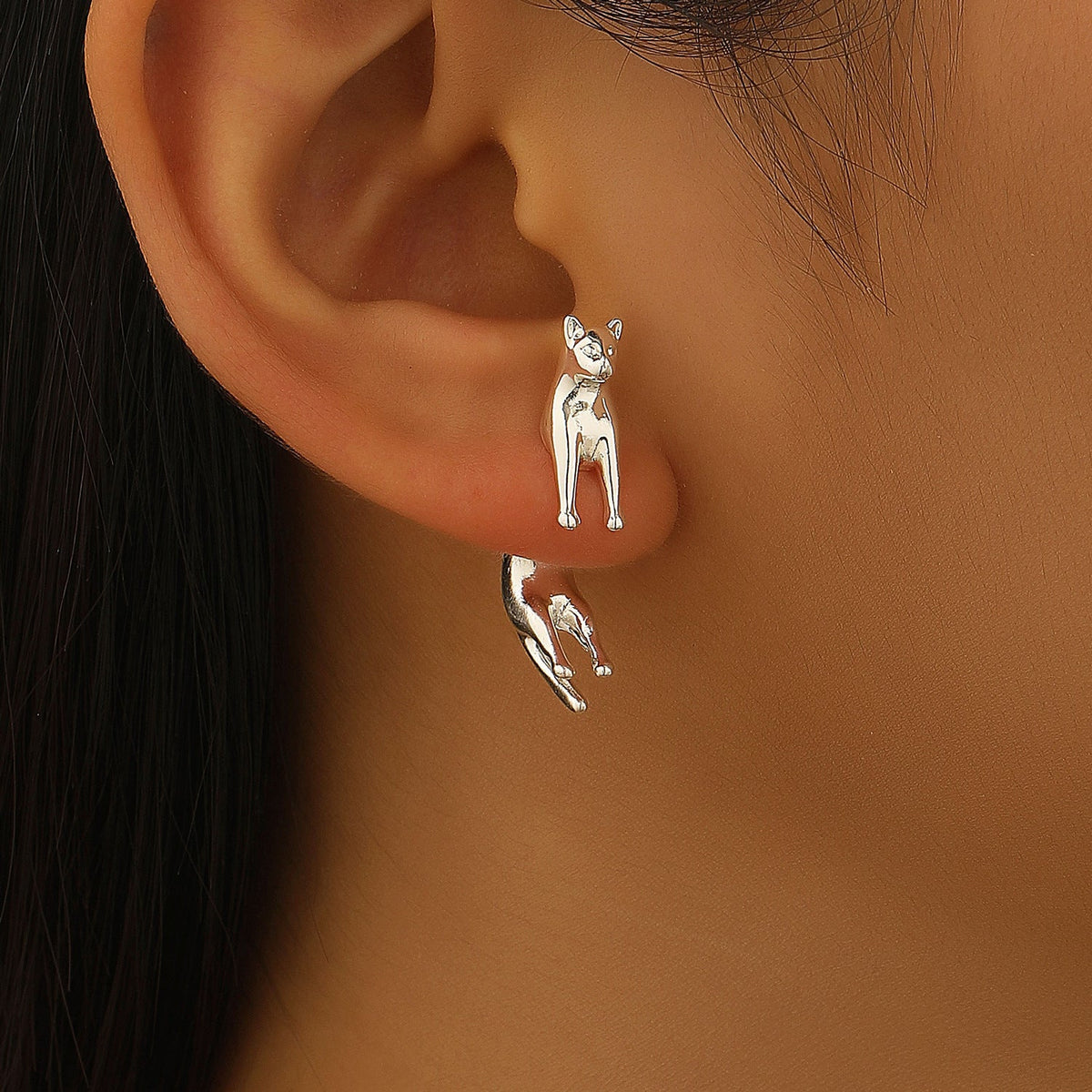 Women's Hop Leopard Head Copper Inlaid Zircon Jewelry Set
