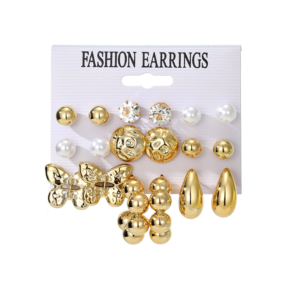 Design Butterfly Heart Water Drops Diamond Imitation Earrings